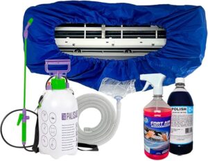Bolsa Coletora Para Limpeza De Ar Condicionado + Bactericida 1 Litro + Pulverizador 5 Litros + Limpa Alumínio 1 Litro